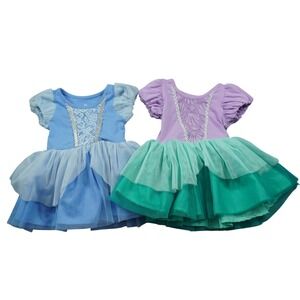 Disney Princess Cinderella Ariel Tutu Dress Set 12M Blue Purple Green Costume